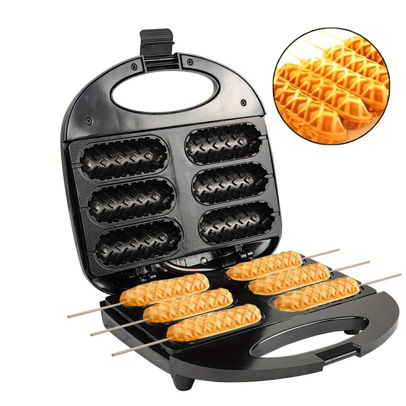 6 Hole Corn Dog Maker With Corn Starch 750W Deep Electric Grill For Hot Dogs - Image 1