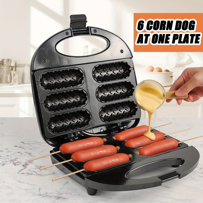 6 Hole Corn Dog Maker With Corn Starch 750W Deep Electric Grill For Hot Dogs - Image 5
