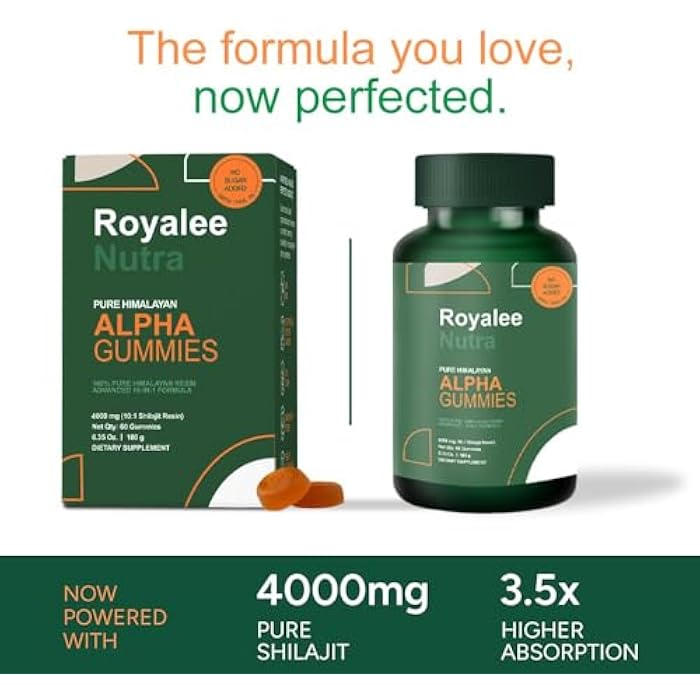 10-in-1 Alpha Gummies for Men – 4000 mg Himalayan Shilajit with Tongkat Ali & Maca – 75% Fulvic Acid, Sugar-Free Vegan Energy and Vitality Support, 85+ Trace Minerals, 60 Count - Image 3