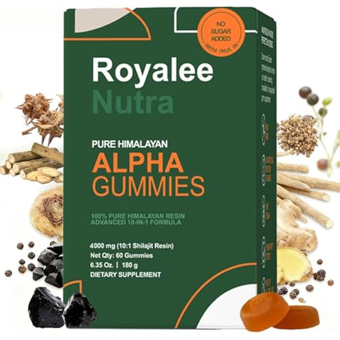 10-in-1 Alpha Gummies for Men – 4000 mg Himalayan Shilajit with Tongkat Ali & Maca – 75% Fulvic Acid, Sugar-Free Vegan Energy and Vitality Support, 85+ Trace Minerals, 60 Count - Image 1