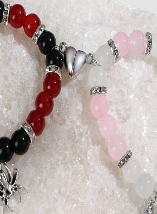SUPER SOFTENER Couple Magnetic Matching Bracelets, Friendship Bracelets, Spider Crystal Bracelet, Long Distance Heart Bracelets - Image 4