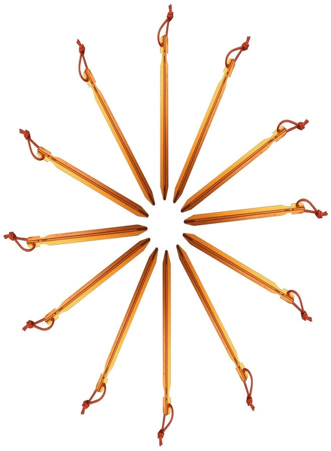 All one tech 12 Pack Tent Stakes, 7075 Ground Metal Camping Aluminum Tent Pegs, Lightweight Tent Stakes Heavy Duty Spikes Camping Accessories, Orange - Image 2