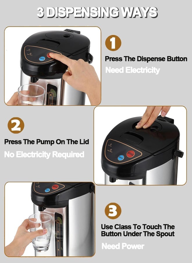 آر إيه أف موزع مياه ساخن ، غلاية مياه سعة 6.8 لتر ومسخن مع أزرار الاستغناء التلقائي واليدوي ، الإغلاق التلقائي وحماية الغليان الجاف ، 3 خيارات لتوزيع الشاي والقهوة والكاكاو الساخن وأغذية الأطفال ، 800 واط ر. 7905 - Image 3