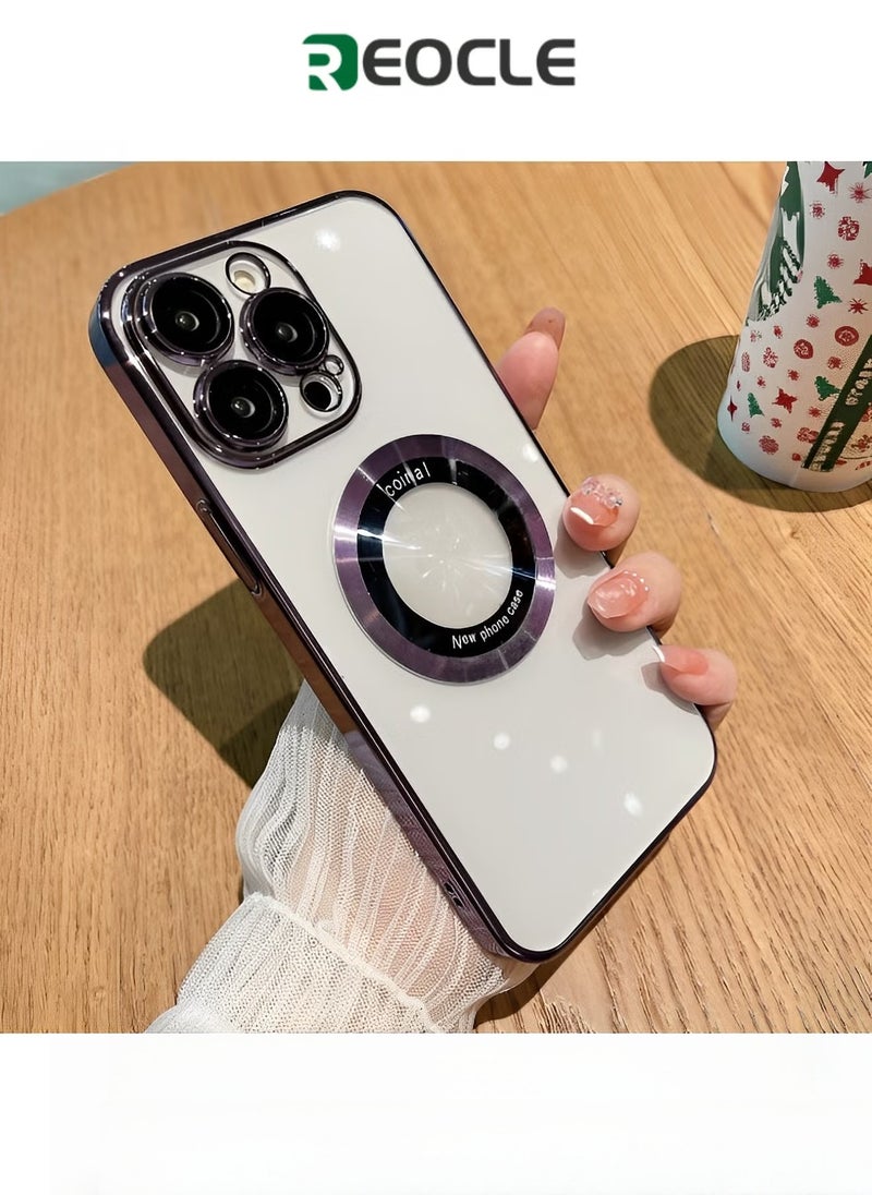 REOCLE Compatible with iPhone 13 14 Pro Max Case with Camera Lens Protector Soft Clear Back Cover Luxury for iPhone 13 14 Pro Max Plus Phone Cases - Image 1