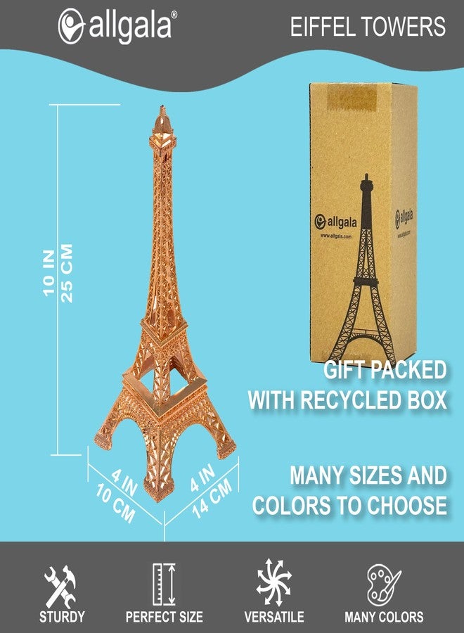 allgala Eiffel Tower Statue Decor Alloy Metal, and Size (10", Rose Gold) - Image 2