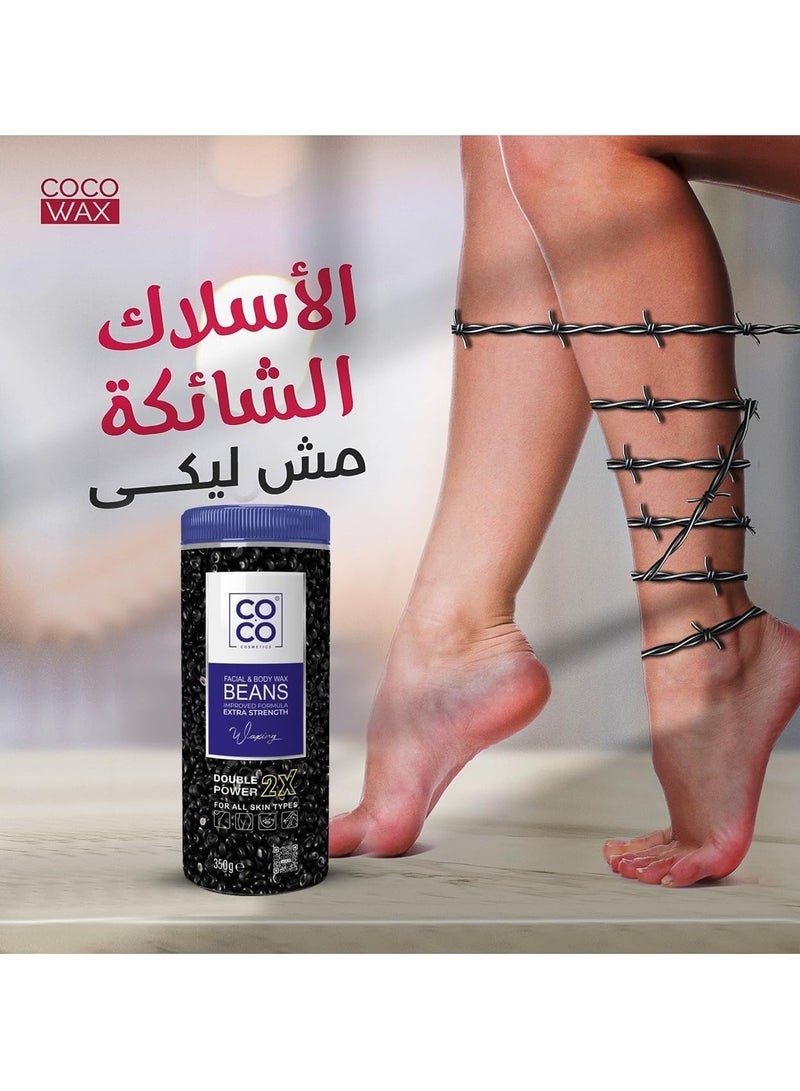 كوكو شمع إزالة الشعر من كوكو بينز - 350 جم - حبيبات شمع للوجه والجسم - تركيبة مُحسّنة بقوة مضاعفة - مناسب لجميع أنواع البشرة - Image 3