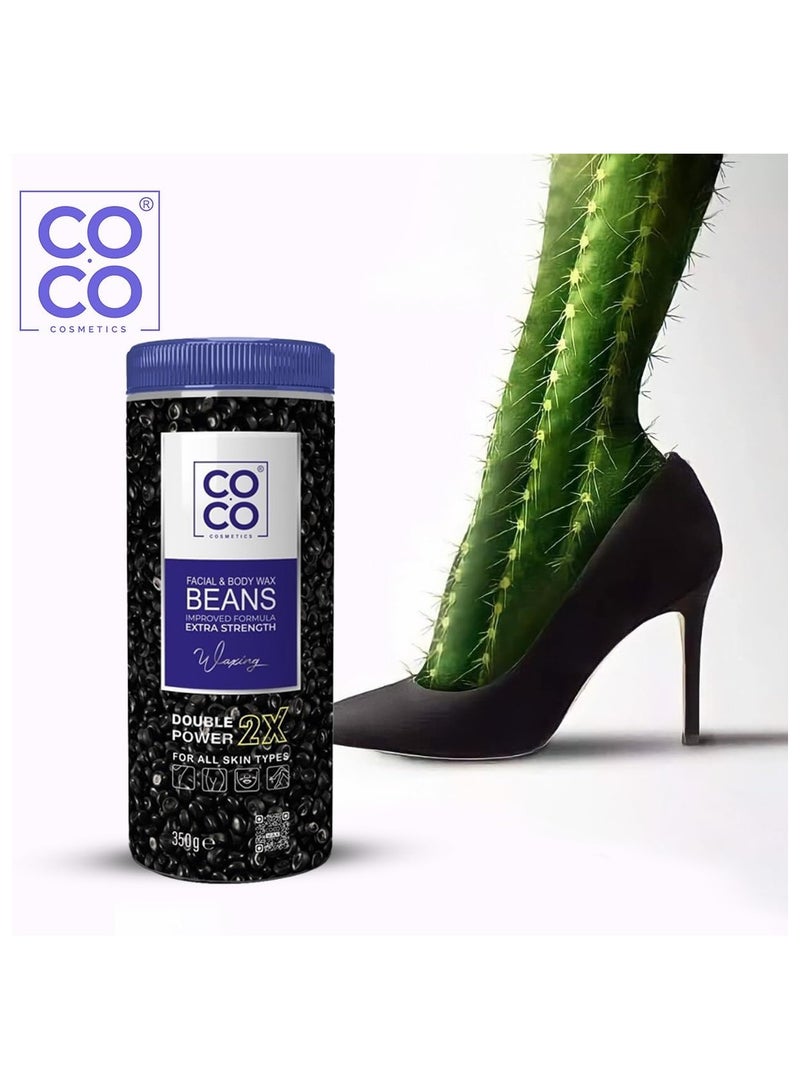كوكو شمع إزالة الشعر من كوكو بينز - 350 جم - حبيبات شمع للوجه والجسم - تركيبة مُحسّنة بقوة مضاعفة - مناسب لجميع أنواع البشرة - Image 2