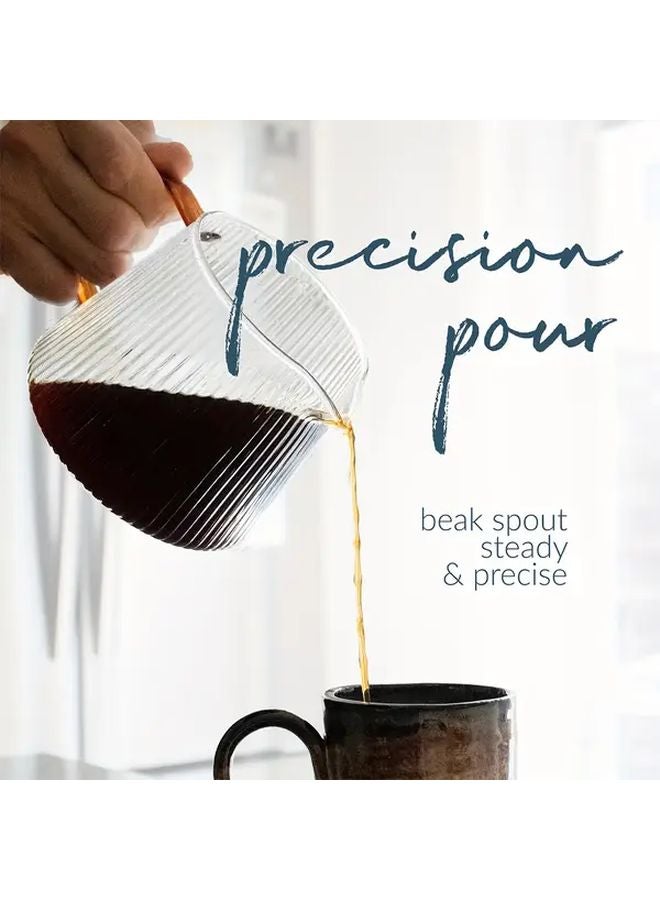 20.29oz Pour Over Coffee Maker Glass Carafe Dripper Set For Home Or Office - Image 3