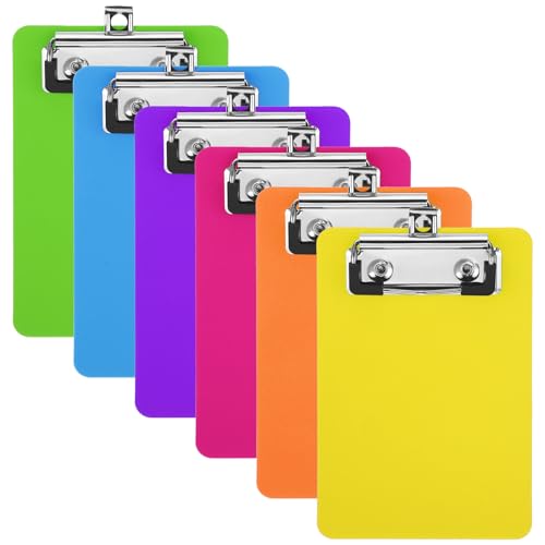 Qiuruoo 6 Pcs Mini Clipboard, Small Plastic Clipboards 4×6 Inch A6 Size Pretty Cute Notepads Pocket Clip Board for Offices, Hospitals, Restaurants, Teacher Doctor Offices (Set of 6 Colors) - Image 1