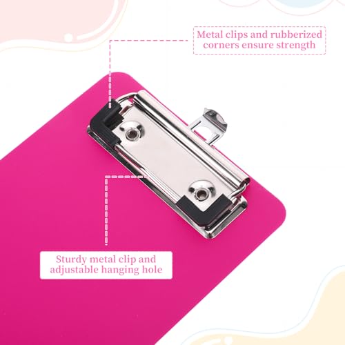 Qiuruoo 6 Pcs Mini Clipboard, Small Plastic Clipboards 4×6 Inch A6 Size Pretty Cute Notepads Pocket Clip Board for Offices, Hospitals, Restaurants, Teacher Doctor Offices (Set of 6 Colors) - Image 3