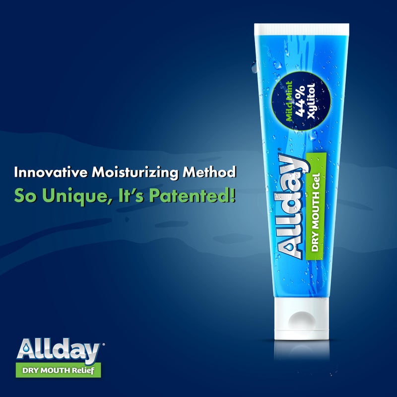 Allday Dry Mouth Treatment Gel - Maximum Strength Xylitol, Fast Acting, Non-Acidic (2 Tubes Inside One Box) - Image 2