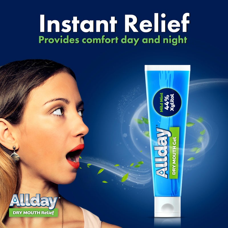 Allday Dry Mouth Treatment Gel - Maximum Strength Xylitol, Fast Acting, Non-Acidic (2 Tubes Inside One Box) - Image 3