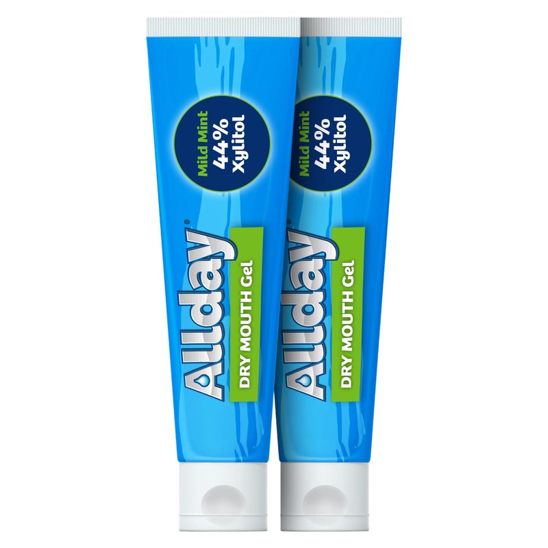 Allday Dry Mouth Treatment Gel - Maximum Strength Xylitol, Fast Acting, Non-Acidic (2 Tubes Inside One Box) - Image 1