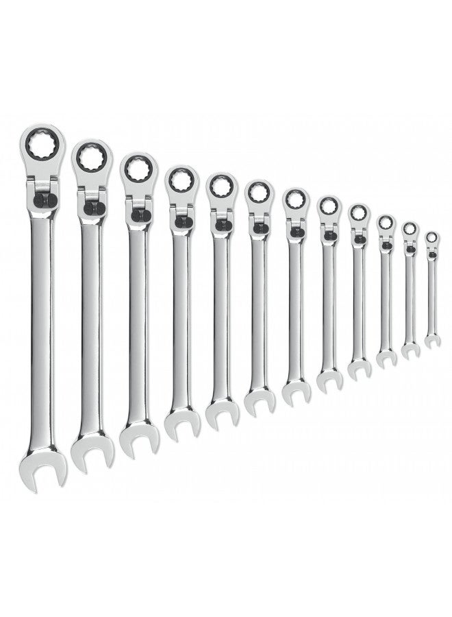 GEARWRENCH 12 Pc. 12 Pt. XL Locking Flex Head Ratcheting Combination Wrench Set, Metric - 85698 - Image 1