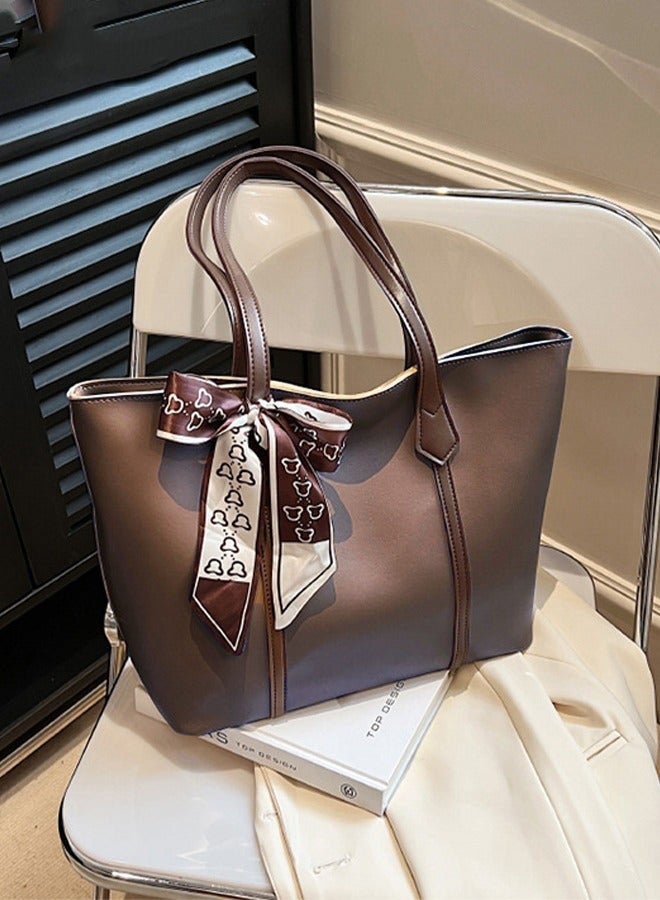 Arabest Women's Shoulder Tote Bag Faux Leather Handbag for Women Large Capacity Messenger Fashionable Travel Shoulder Bag for Ladies Girls College Students - Image 5