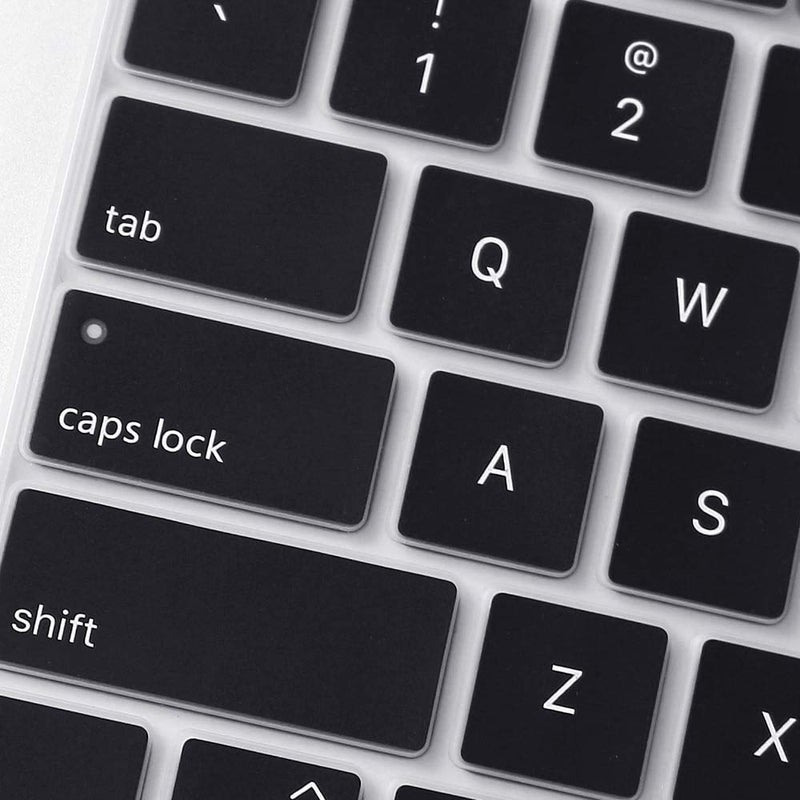 Oaky غطاء حماية لوحة المفاتيح متوافق مع ماك بوك إير 13 بوصة 2020 إصدار نموذج A2179 غطاء سيليكون ناعم مقاوم للماء والغبار رقيق للغاية للوحة مفاتيح ماك بوك إير 13 2020 - سيليكون أسود - Image 5