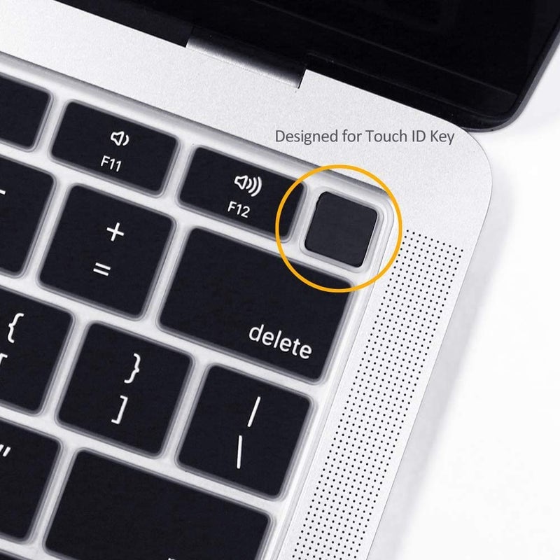 Oaky غطاء حماية لوحة المفاتيح متوافق مع ماك بوك إير 13 بوصة 2020 إصدار نموذج A2179 غطاء سيليكون ناعم مقاوم للماء والغبار رقيق للغاية للوحة مفاتيح ماك بوك إير 13 2020 - سيليكون أسود - Image 4