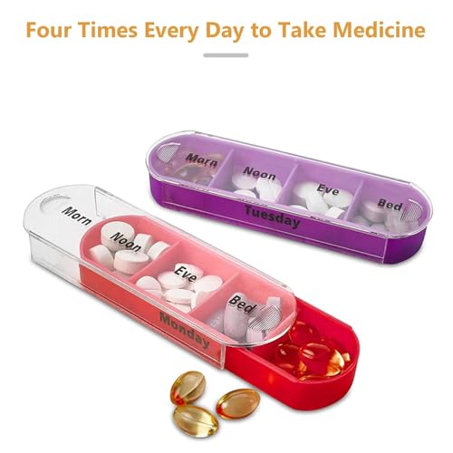 INKULTURE 7 Day Pill Box Organizer, Hard Case with Embedded Magnet, 7 Stackable Trays, Perfect for Travel and Home Use | Multicolor | 01 Pcs - Image 5