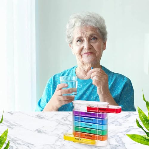 INKULTURE 7 Day Pill Box Organizer, Hard Case with Embedded Magnet, 7 Stackable Trays, Perfect for Travel and Home Use | Multicolor | 01 Pcs - Image 3