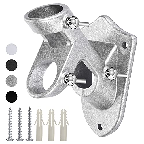 Haoridul Flag Pole Holder for Outside House, Heavy Duty Flag Pole Mounting Bracket, Aluminum Metal Flagpole Mount with Stainless Hardware for Outdoor, Strong and Rust Proof, 1" Inner Diameter (Silver-1Pack) - Image 1