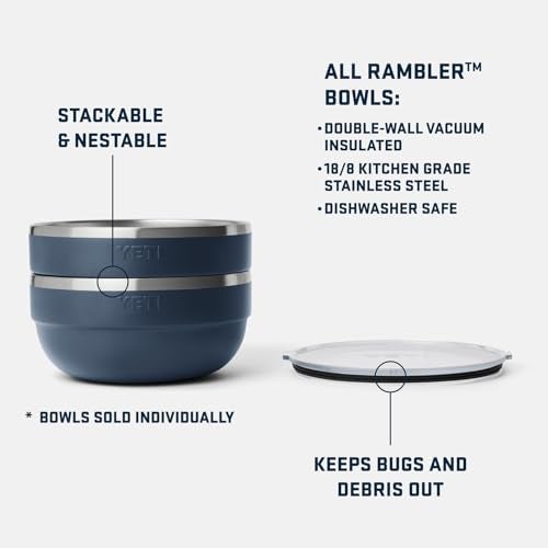 YETI Rambler Bowl Vacuum Insulated Stackable and Nestable Stainless Steel Bowl with Lid 45 Quart Cape Taupe - Image 3