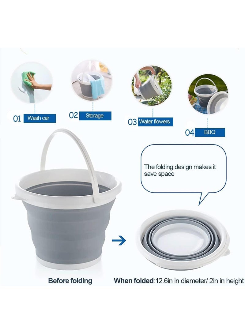 Y&D Outdoor Fishing Travel Home Portable Folding Silicone Large Capacity 10L Bucket - Image 3