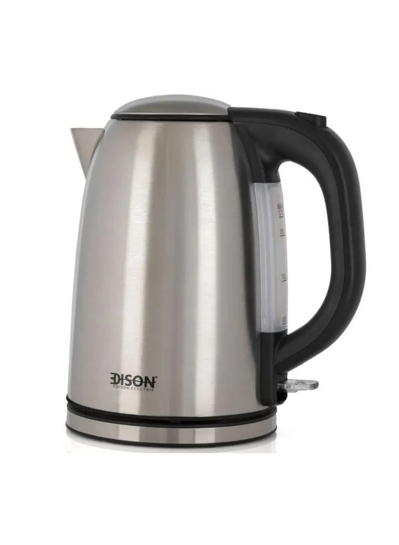 Edison Stainless Steel Kettle, 2600-3100 Watts, 1.7 Liters, KE02402A-CE - Silver/Black - Image 1