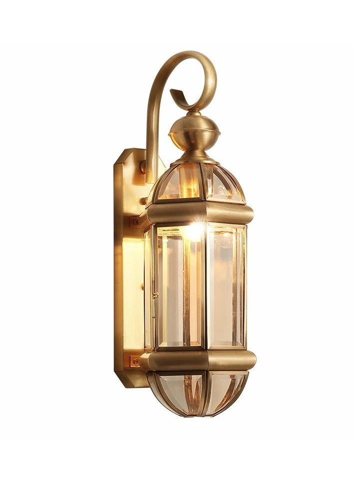 Outdoor Wall Lamp Waterproof Aluminum and Brass + Glsss Body for Garden Entrance Villa size (H,60 L,28 W,20) with Bulb E27 - Image 4