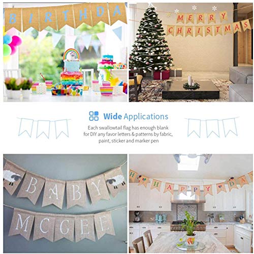 Lify Burlap Banner - Ideal DIY Party Decor for Wedding, Birthday, Baby Shower - Rustic Burlap Flags for Creative Personalization and Charming Event Atmosphere - 25 Pieces - Image 3