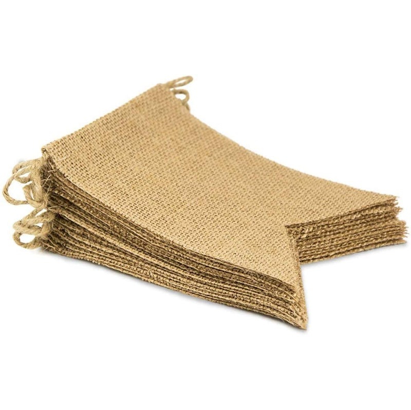 Lify Burlap Banner - Ideal DIY Party Decor for Wedding, Birthday, Baby Shower - Rustic Burlap Flags for Creative Personalization and Charming Event Atmosphere - 25 Pieces - Image 1