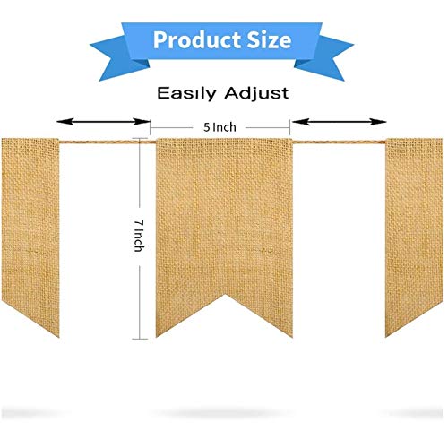 Lify Burlap Banner - Ideal DIY Party Decor for Wedding, Birthday, Baby Shower - Rustic Burlap Flags for Creative Personalization and Charming Event Atmosphere - 25 Pieces - Image 2