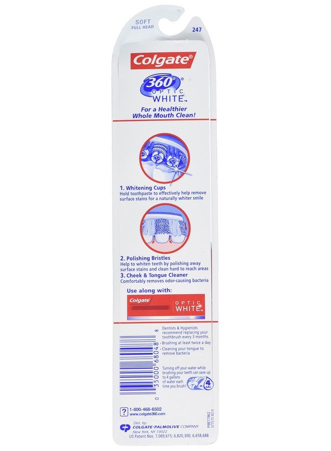 كولجيت فرشاة أسنان كولجيت 360° أوبتيك نينج، ناعمة، بيضاء، قطعتان - Image 3