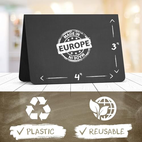 IRICUS 10 Pack Mini Chalkboard Table Tent Signs 4x3 – Reusable Food Labels for Buffet Party & Wedding – Plastic Display Chalk Board Tags for Catering & Event Displays - Image 3