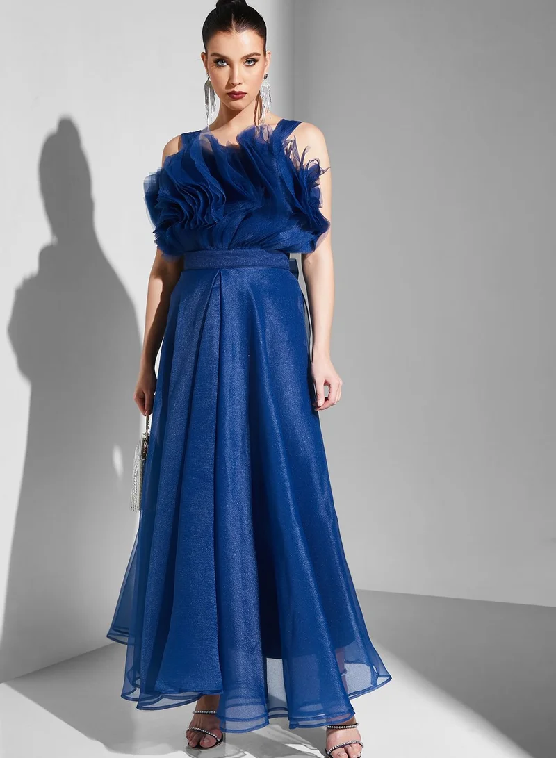 Iyra Ruffle Mesh Tiered Dress