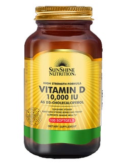 SUNSHINE NUTRITION Nutrition Vitamin D 10000 Iu Softgels 100's 