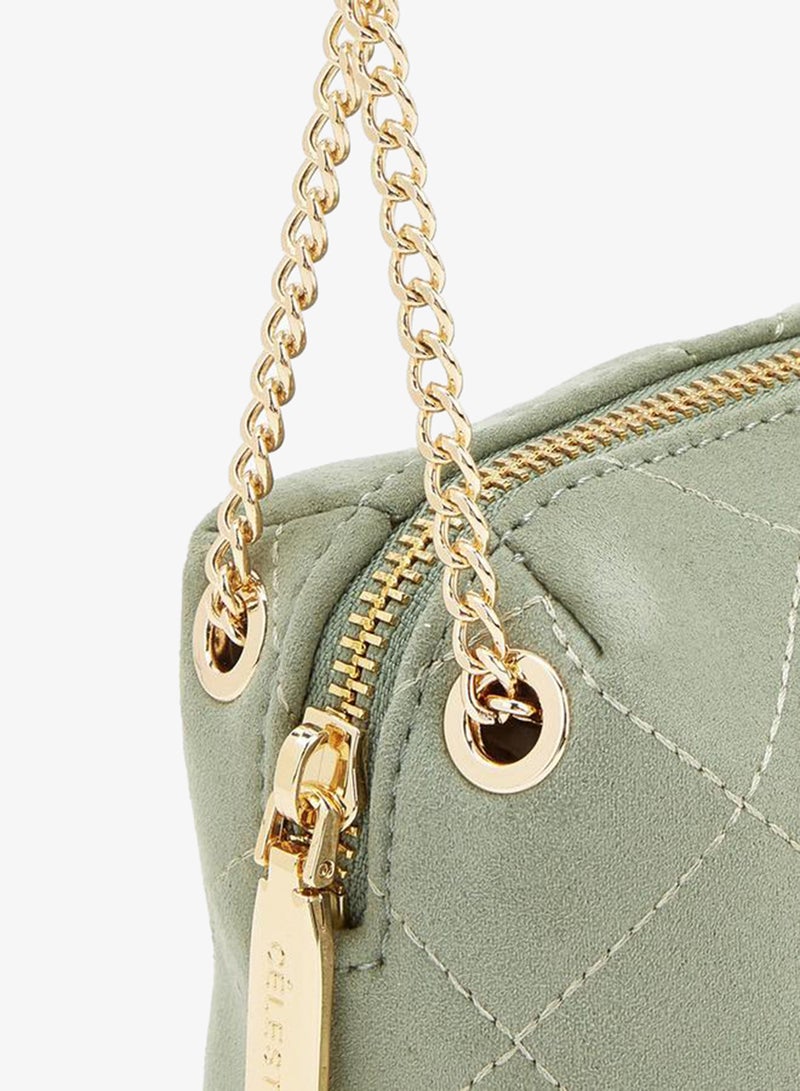 Celeste Quilted Suede Crossbody Bag With Zip Closure - Image 5
