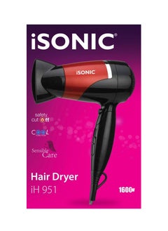 iSONIC Sensible Care Hair Dryer IH 951  2 Years Warranty Black/Red  - Image 3