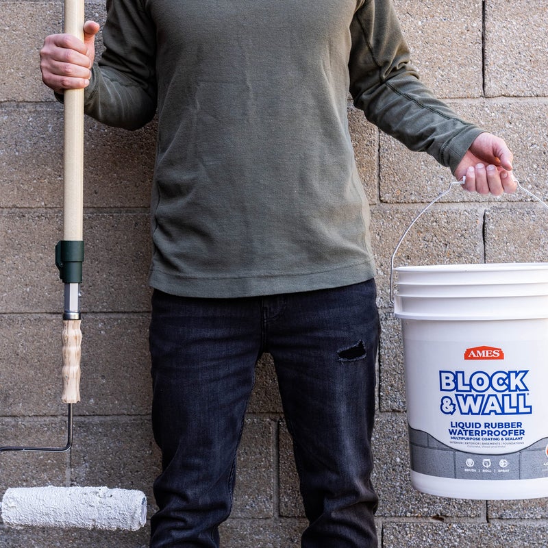 Ames Block & Wallâ„¢ Liquid Rubber Waterproofer Multi-Purpose Coating & Sealant - 1 Gallon - Perfect to Use As Concrete Sealer and Waterproofer for Basements and Foundations - Made in The USA, White - Image 5