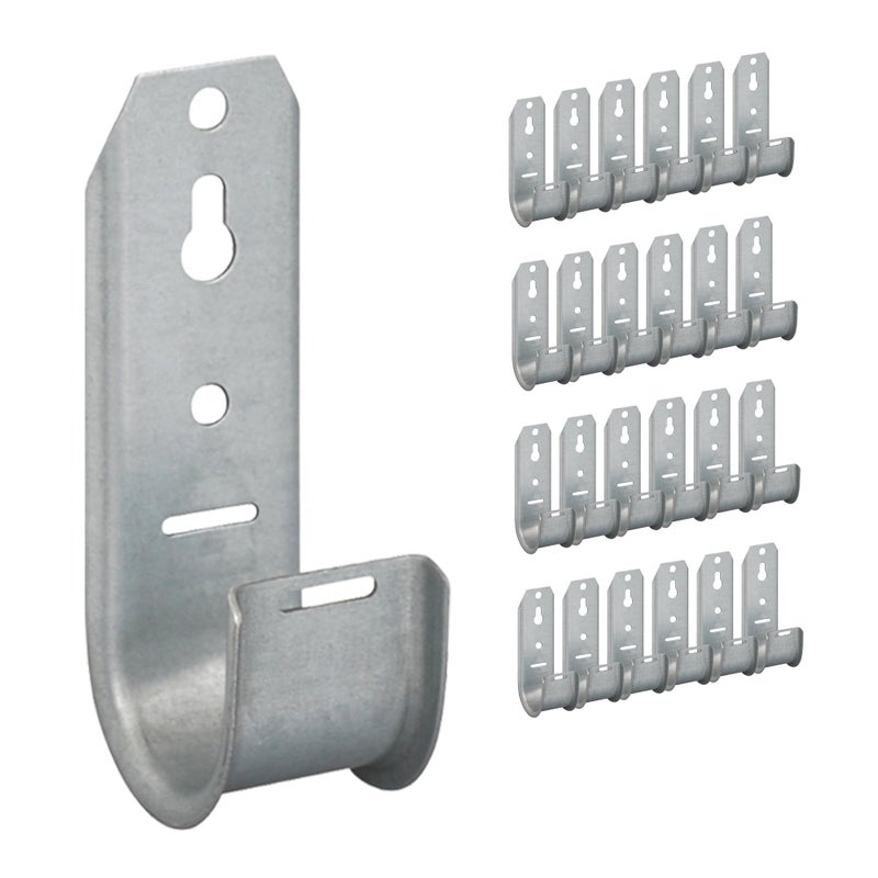 ICC 1516Inch Wall Mount JHook 25Pack Cable Support Hooks Without Retainer Clips Galvanized Steel with Zinc Finish for Structured Cabling and Cable Management