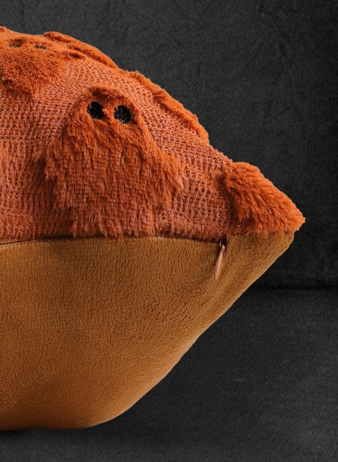 4TH Emotion Halloween Ghost Decorative Pillow Covers 18x18 Set of 2, Rust Red Soft Plush Faux Fur Farmhouse Throw Cushion Cases for Fall Autumn Holiday Home Decorations - Image 3