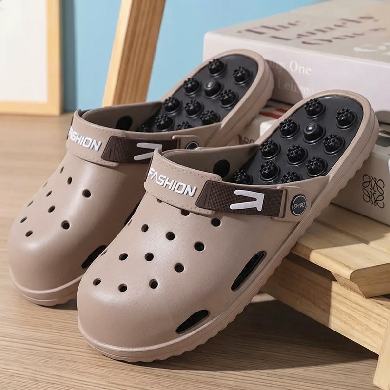 Men's Slip-On Massage Clog Sandals Anti-Slip Thick Sole Summer Comfort - Image 1