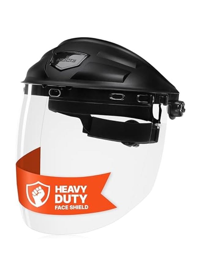 Arabest Premium Safety Face Shield for Grinding and Cutting — Clear Anti-Fog, Impact Resistant Visor and Adjustable Headgear — ANSI Z87.1 Certified for Industrial Use — Washable Sweatbands Included  - Image 1