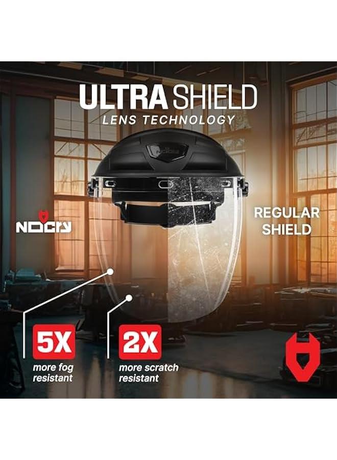 Arabest Premium Safety Face Shield for Grinding and Cutting — Clear Anti-Fog, Impact Resistant Visor and Adjustable Headgear — ANSI Z87.1 Certified for Industrial Use — Washable Sweatbands Included  - Image 4