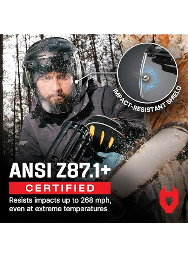 Arabest Premium Safety Face Shield for Grinding and Cutting — Clear Anti-Fog, Impact Resistant Visor and Adjustable Headgear — ANSI Z87.1 Certified for Industrial Use — Washable Sweatbands Included  - Image 5