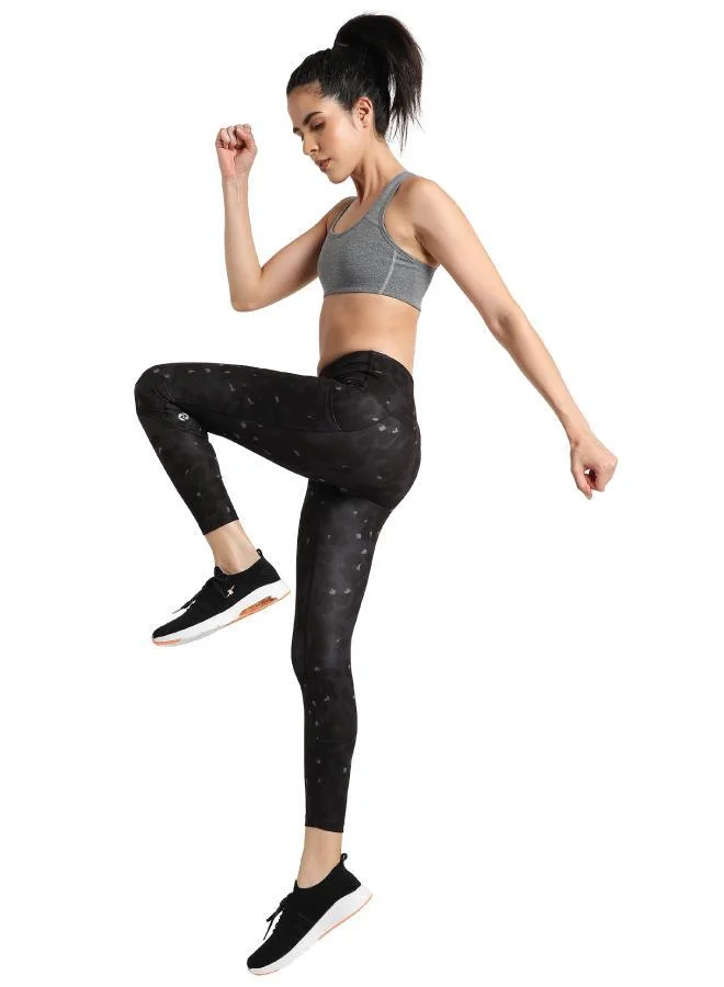 Zaecy Leopard Black Women's Pocketed 7/8 Legging for Women | Best Price UAE