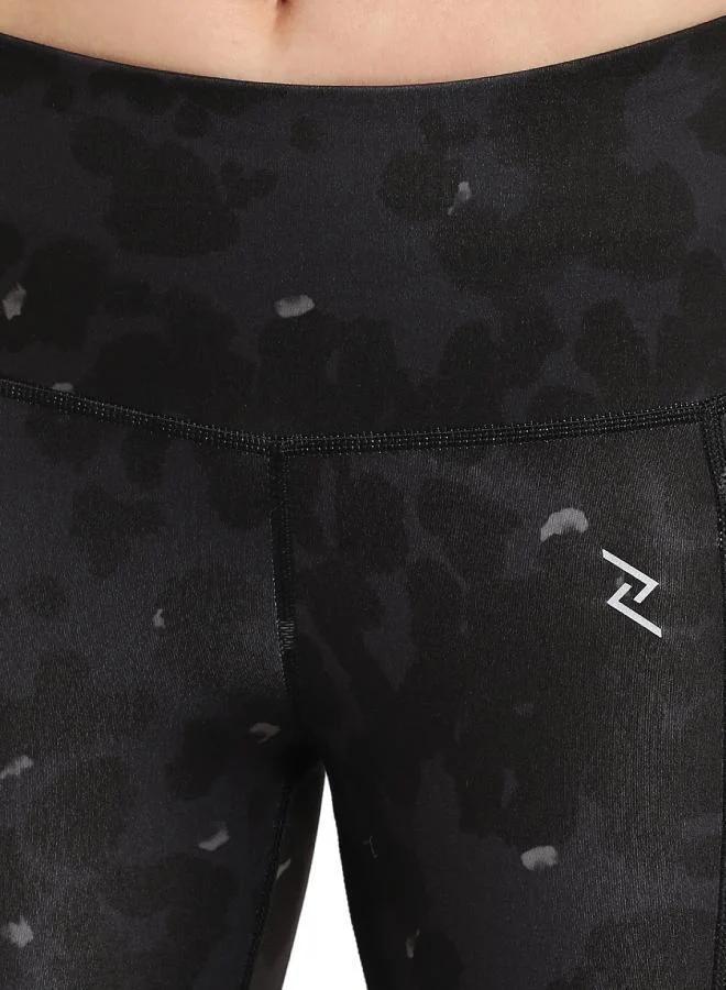 Zaecy Leopard Black Women's Pocketed 7/8 Legging for Women | Best Price UAE