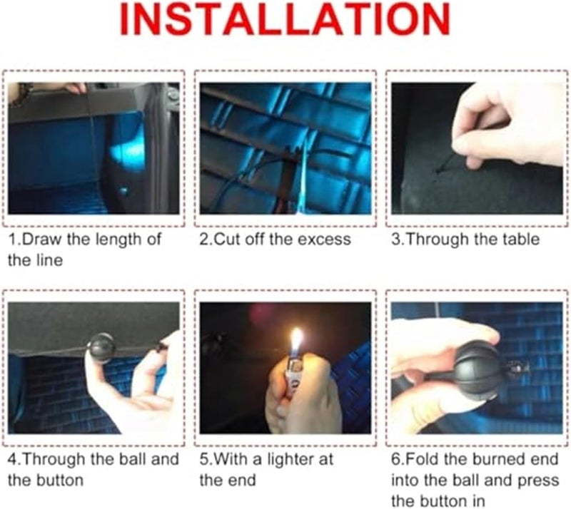 Yurefax Parcel Shelf String Cord for VW Golf MK5 MK6 GTI R20 - Image 3