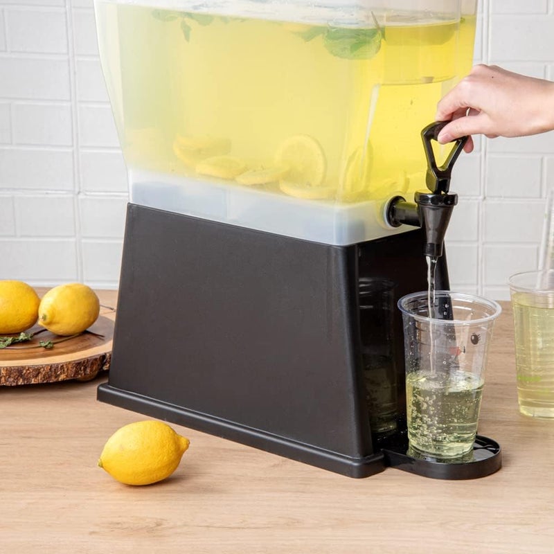 Restaurantware Bev Tek 3 Gallon Drink Dispenser 1 Dishwashable Beverage Dispenser  Detachable Tank Includes Decals Black Plastic Carnival Juice Dispenser With Stand PushButton Spigot - Image 5