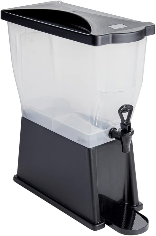 Restaurantware Bev Tek 3 Gallon Drink Dispenser 1 Dishwashable Beverage Dispenser  Detachable Tank Includes Decals Black Plastic Carnival Juice Dispenser With Stand PushButton Spigot - Image 2