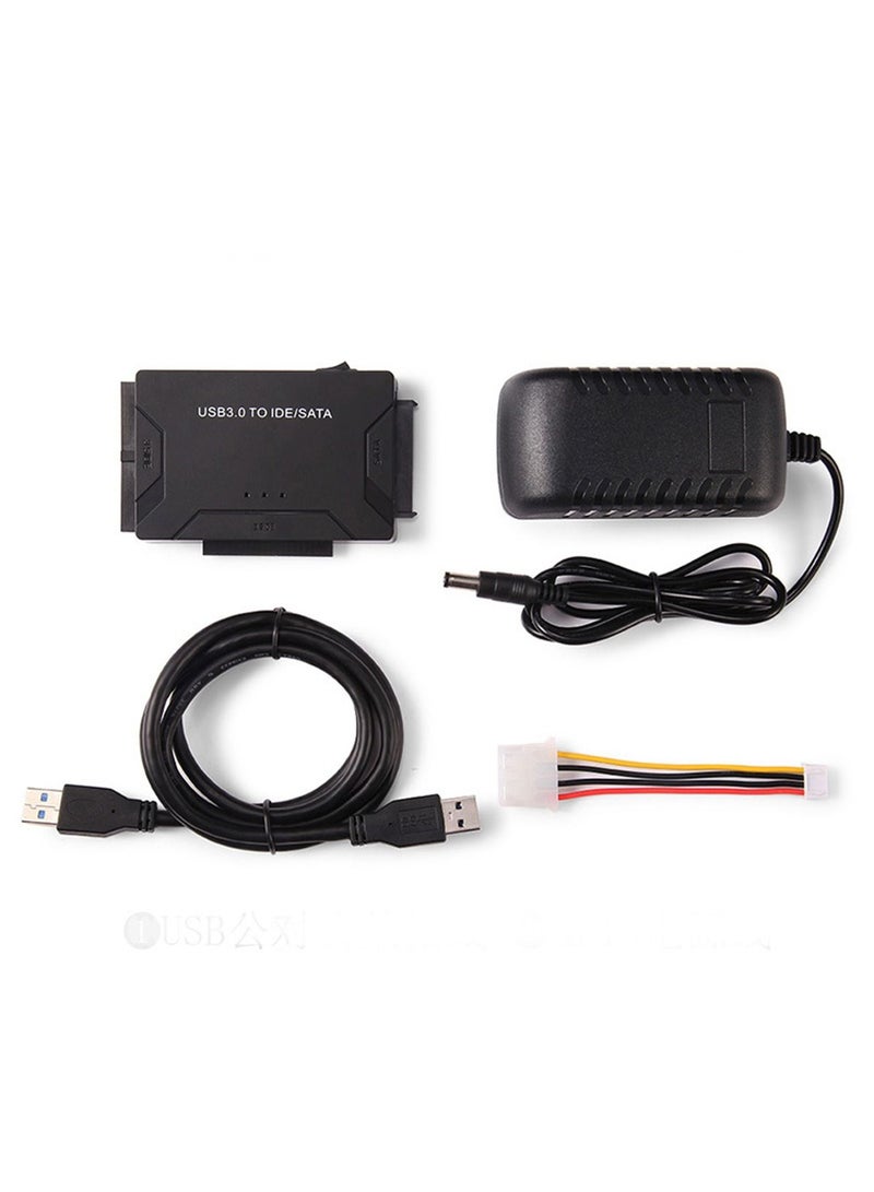 قارئ/محول الأقراص الصلبة USB 3.0 إلى SATA IDE، كابل محول محول الأقراص الصلبة العالمية بحجم 2.5/3.5 بوصة SATA و IDE HDD، SSD بحجم 2.5 بوصة، DVD-ROM/CD-ROM/CD-RW/DVD-RW/DVD+RW بحجم 5.25 بوصة